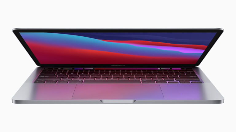 Apple MacBook Pro 13-inch M1 (2020) showing its Retina display and Touch Bar
